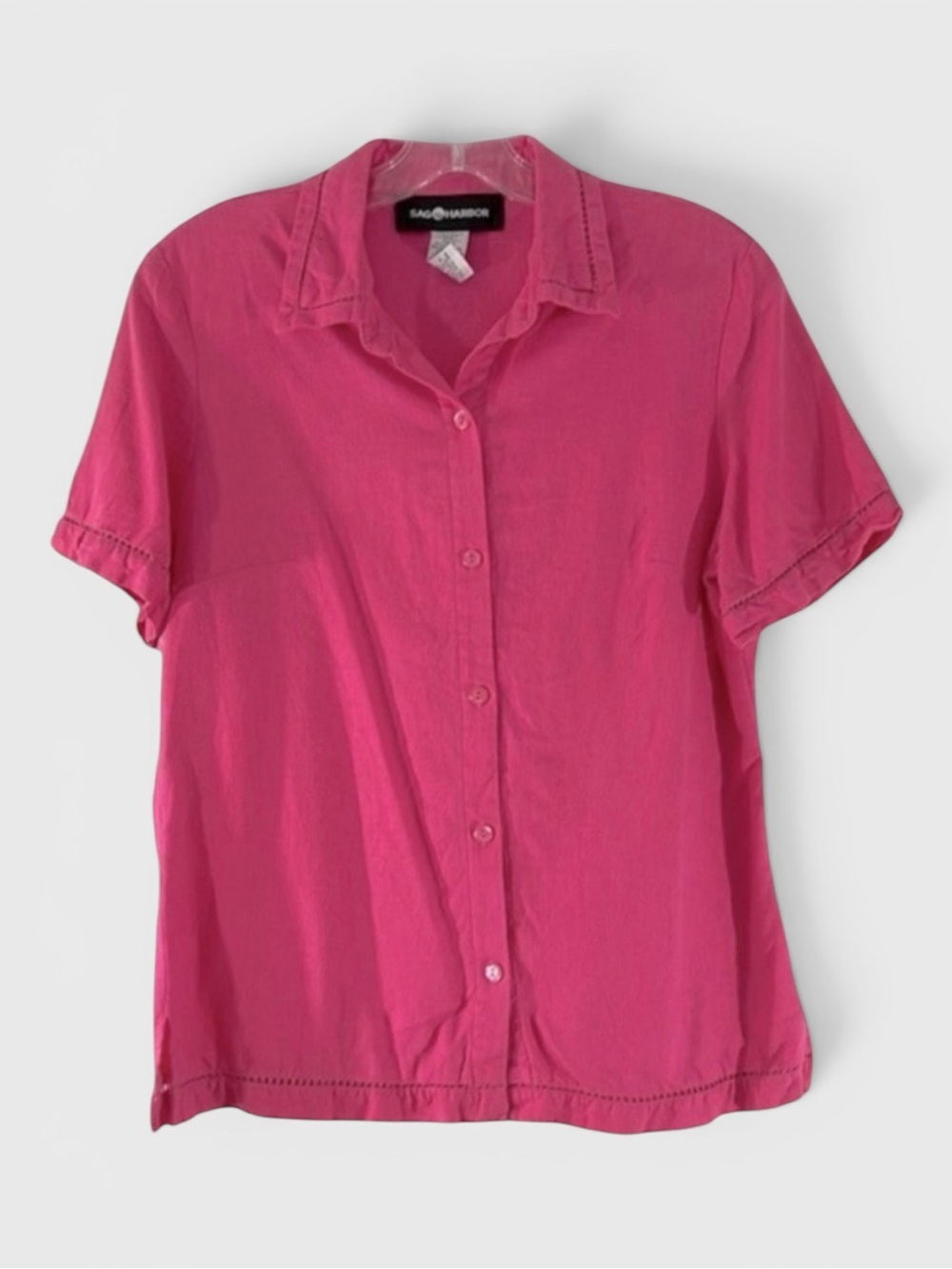 601 10/$50🏄🏻‍♀️ SAG HARBOR Linen Short Sleeve Button Up Shirt